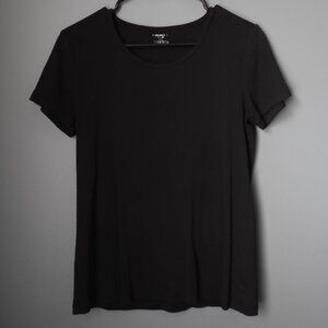 2/$13 Jones of New York Sport Crew Neck Black Shirt, Size Large